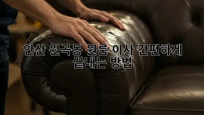 안산 원곡동 원룸 이사, 간편하게 끝내는 방법!