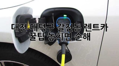 대전 대덕구 갈전동 렌트카 꿀팁🍯: 놓치면 손해!